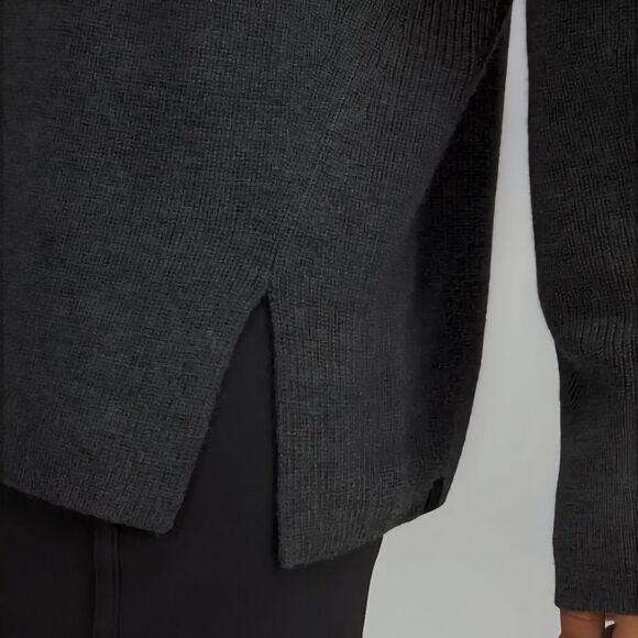 Lululemon | Merino Wool-Blend Ribbed Crewneck Sweater Heathered, Womens 8 - Picture 2 of 8